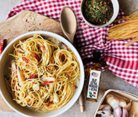 Rührendes Körbchen Aglio, Olio e Peperoncino